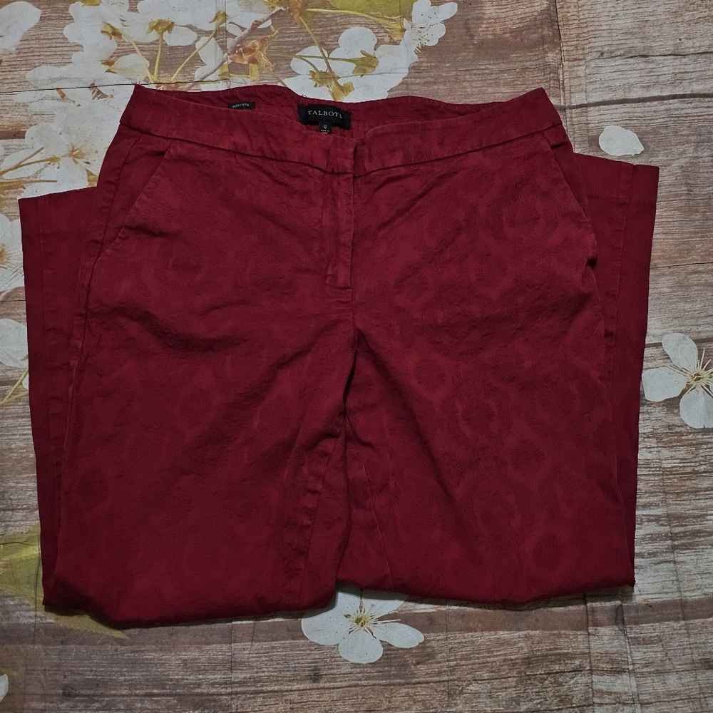 Talbots Cherry Red Casual Pants Sz 12 - Picture 3 of 5